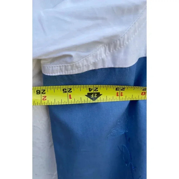 Bobbie Brooks Womens Short Sleeve Floral Embroidery Shirt White Blue 22w/24w - Picture 3 of 10